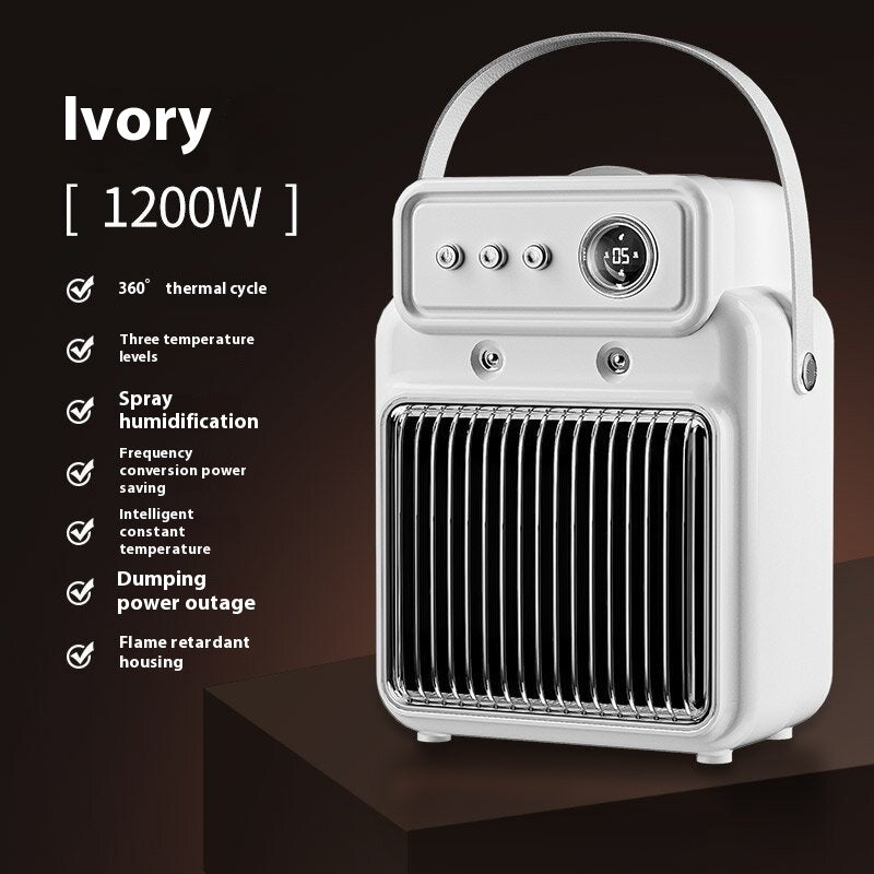1200W 2 en 1 eficiente con doble confort de calor y humedad, calentador de mesa con protección contra sobrecalentamiento, calentador interior apto para hogar, oficina.