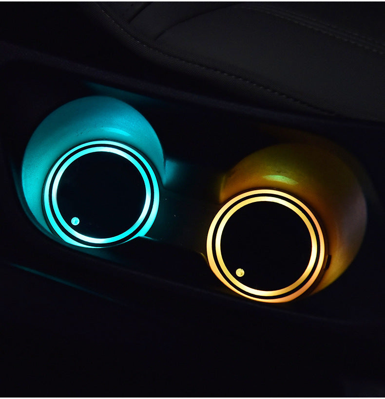 2 Pack Färgglad LED-upplyst Glasunderlägg med Usb laddning.