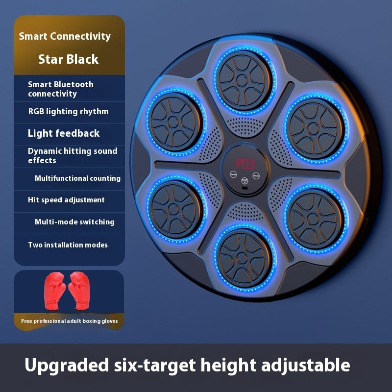 Boxningsmaskin för träning och lek. RGB ljus musik via Bluetooth uppladdningsbar.