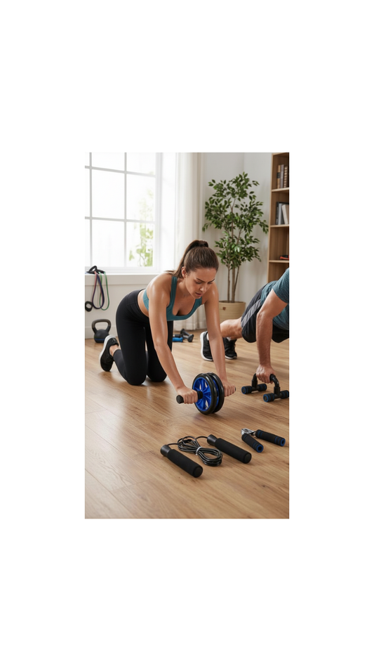 5-i-1 Träningsset för Hemmaträning – Magrulle, Hopprep & Fitnesskit | Favvo Store