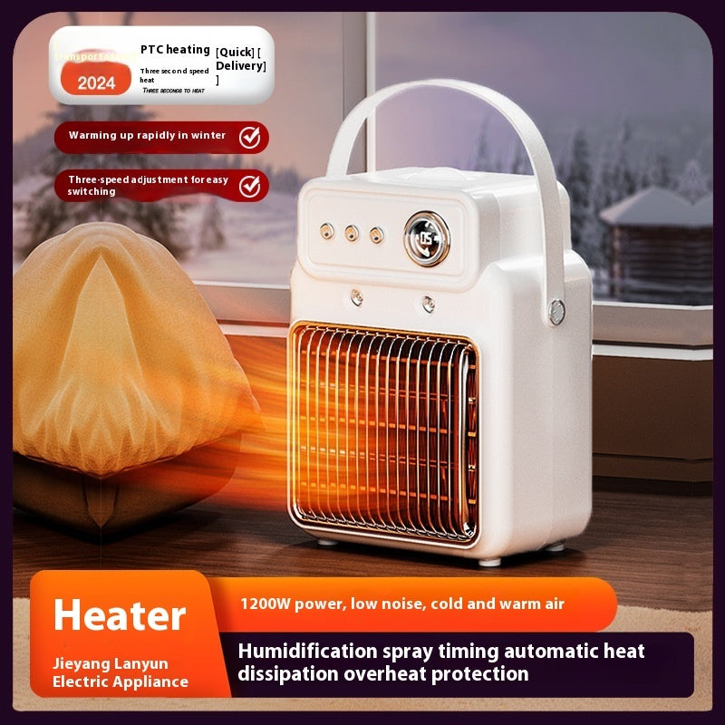 1200W 2 en 1 eficiente con doble confort de calor y humedad, calentador de mesa con protección contra sobrecalentamiento, calentador interior apto para hogar, oficina.