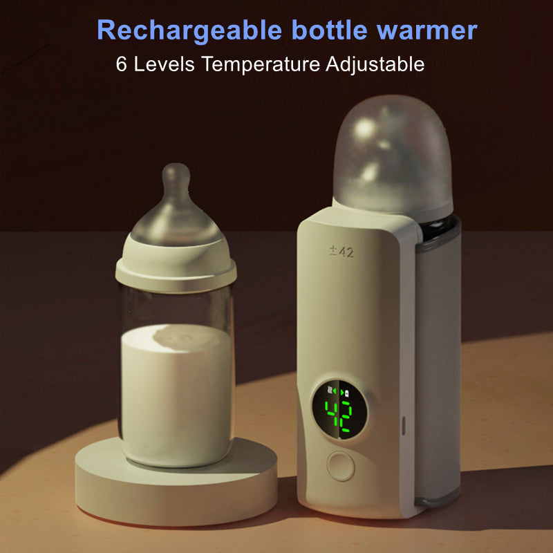 Bärbar, trådlös och uppladdningsbar värmare med USB-laddning. Portabel Värmare med konstant temperatur och universellt isoleringsfodral för flaskor.