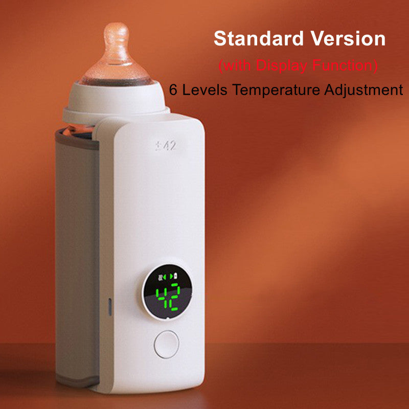 Bärbar, trådlös och uppladdningsbar värmare med USB-laddning. Portabel Värmare med konstant temperatur och universellt isoleringsfodral för flaskor.