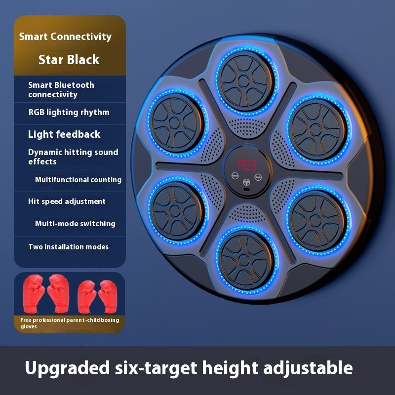 Boxningsmaskin för träning och lek. RGB ljus musik via Bluetooth uppladdningsbar.