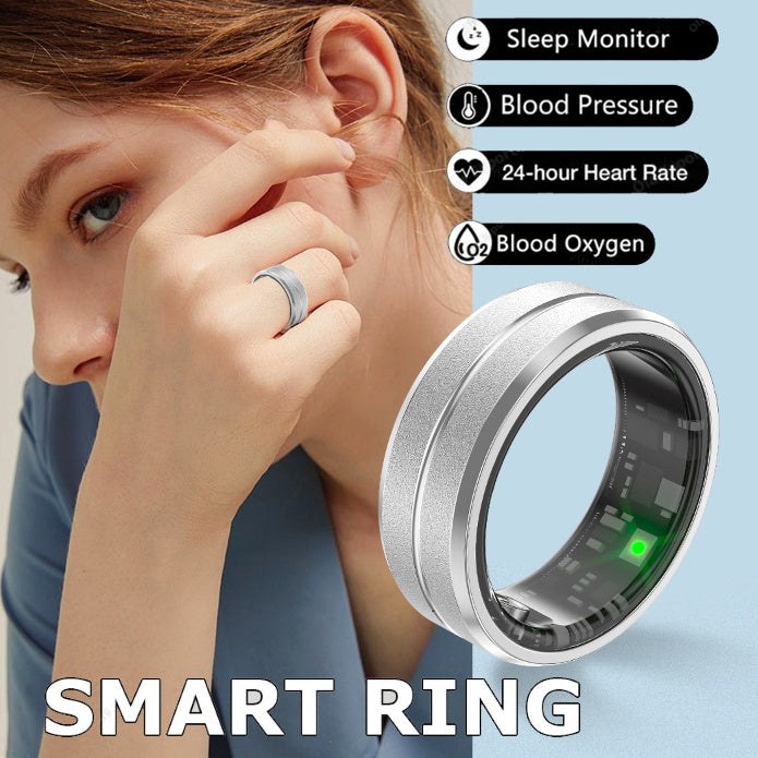 Anillo inteligente unisex 2024 con monitorización de frecuencia cardíaca y oxígeno en sangre, múltiples modos deportivos, resistente al agua IP68 para Android e iOS.