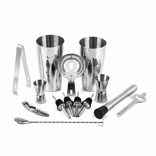 14-Piece Bartender Kit in high quality stainless steel.