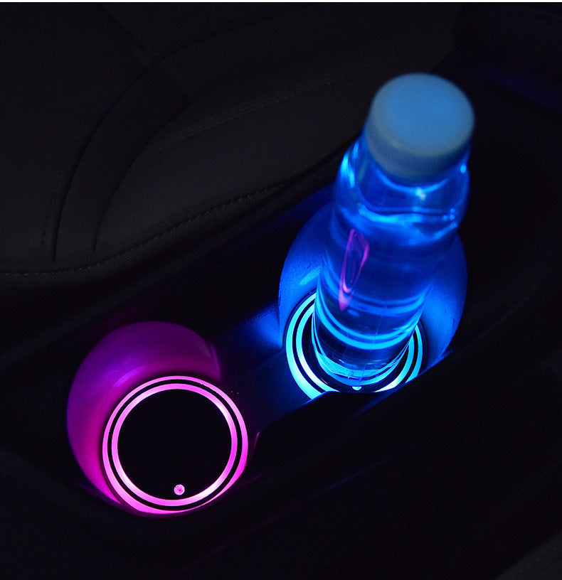 Colorful LED-illuminated Coaster with USB charging.