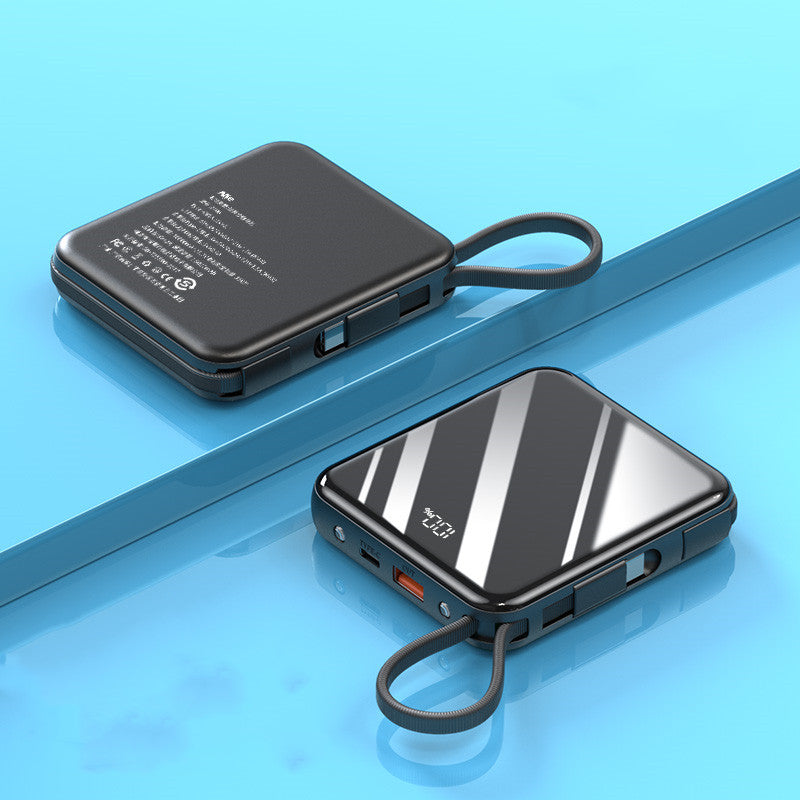 66W Super Snabb Power Bank | Stor Kapacitet & Inbyggd Kabel