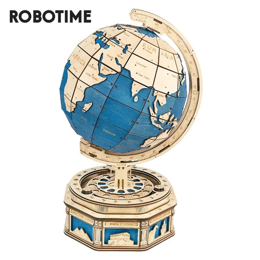 UNIK Robotime Globe Earth 567 pieces 3D Wooden Puzzle World Map globe model